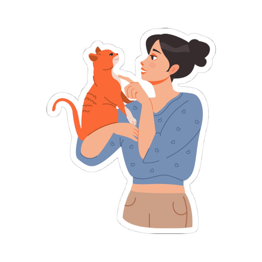 Kiss-Cut Stickers - Cat and Mom Printify