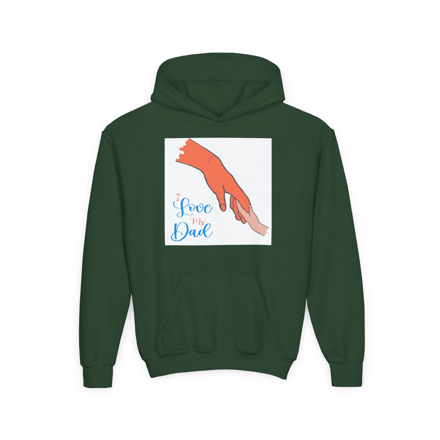 Youth Heavy Blend Hooded Sweatshirt -  Child and dad holding hands