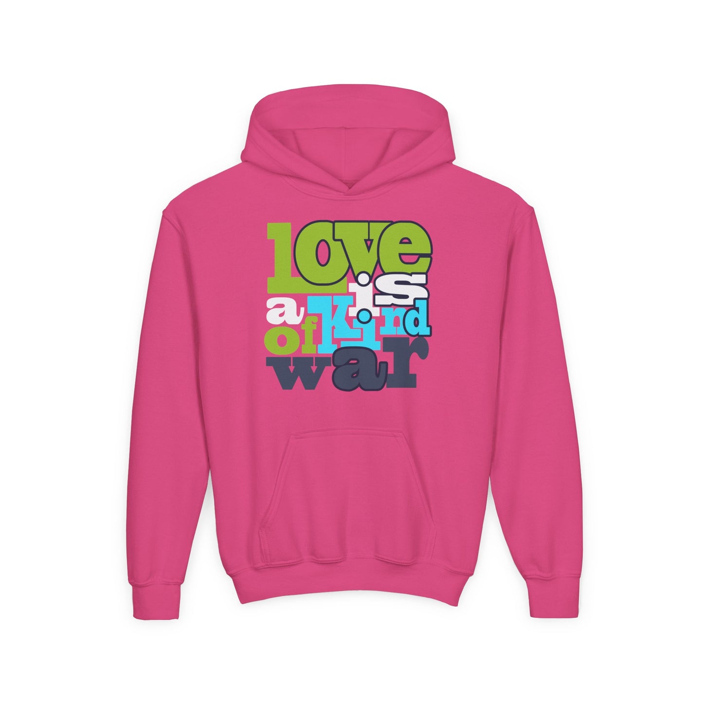 Youth Heavy Blend Hooded Sweatshirt - Love is Kind of War