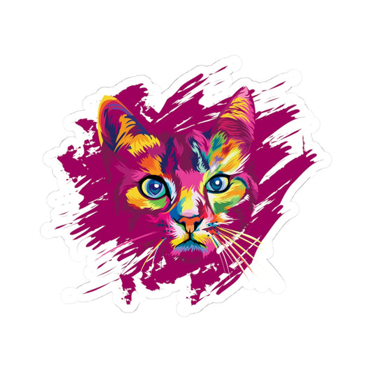 Kiss-Cut Stickers - Colorful Cat Printify