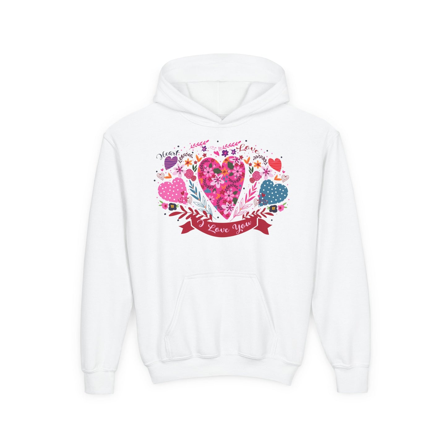 Youth Heavy Blend Hooded Sweatshirt - I love you