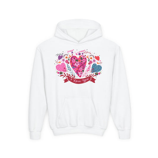 Youth Heavy Blend Hooded Sweatshirt - I love you