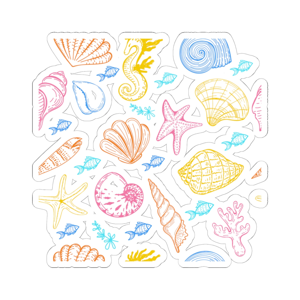 Kiss-Cut Vinyl Decals - Sea creatures