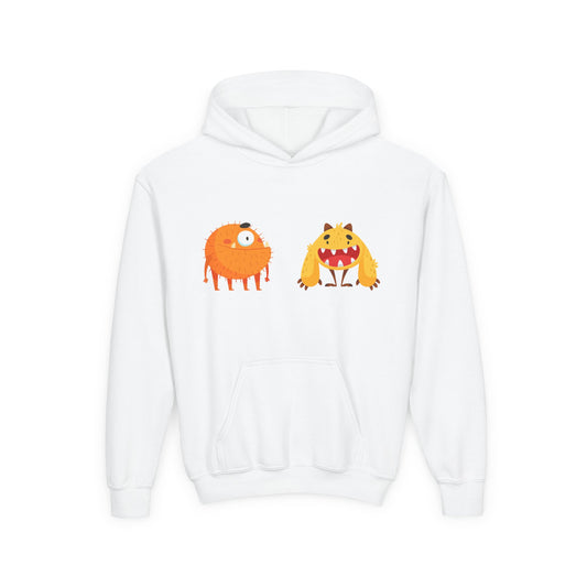 Youth Heavy Blend Hooded Sweatshirt - Toothy monsters.png