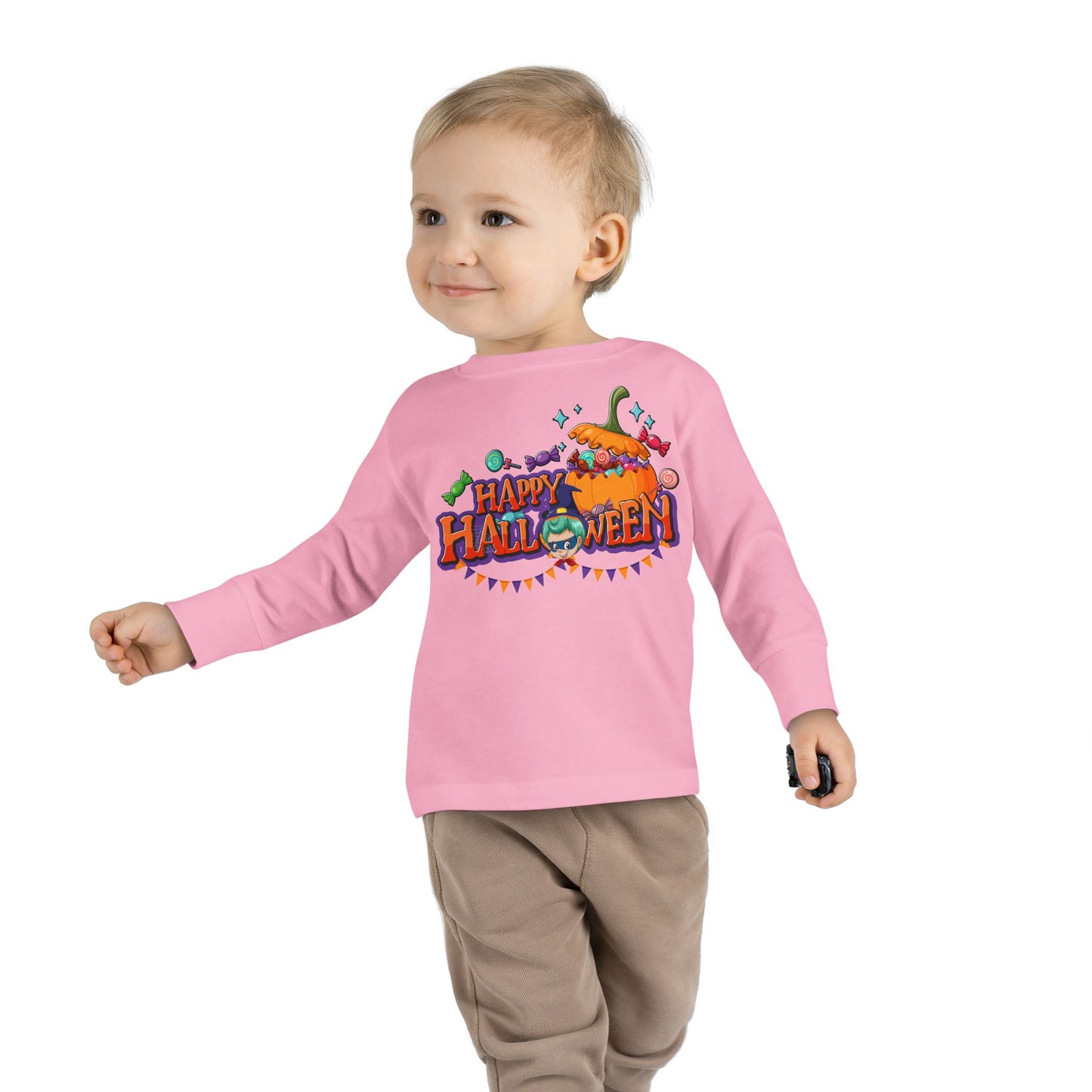 Toddler Long Sleeve Tee - Happy halloween banner