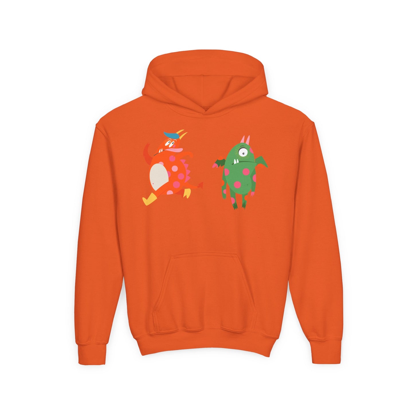 Youth Heavy Blend Hooded Sweatshirt - Monsters in action