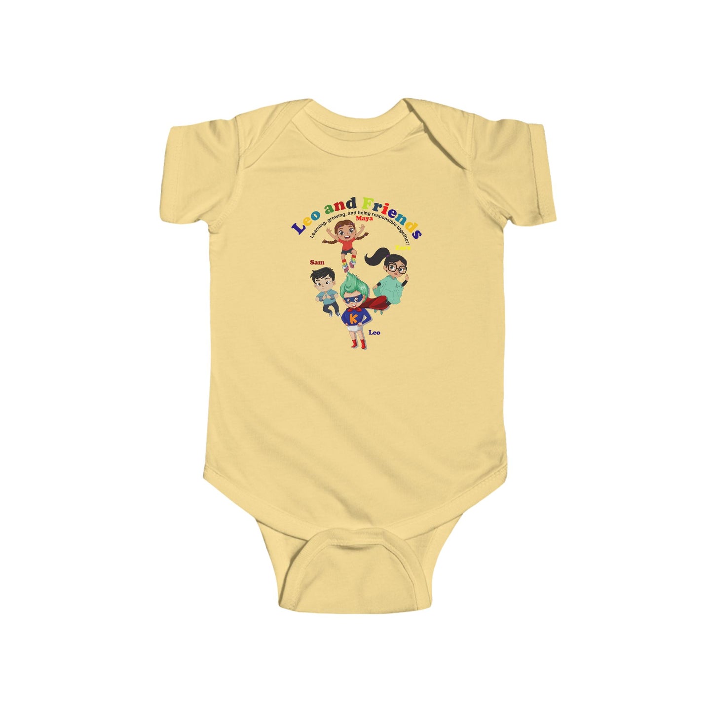 Infant Bodysuit - Leo & Friends - Learning and growing