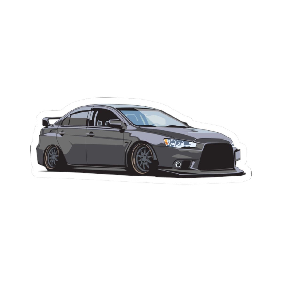 Kiss-Cut Stickers - Dark Gray sports car