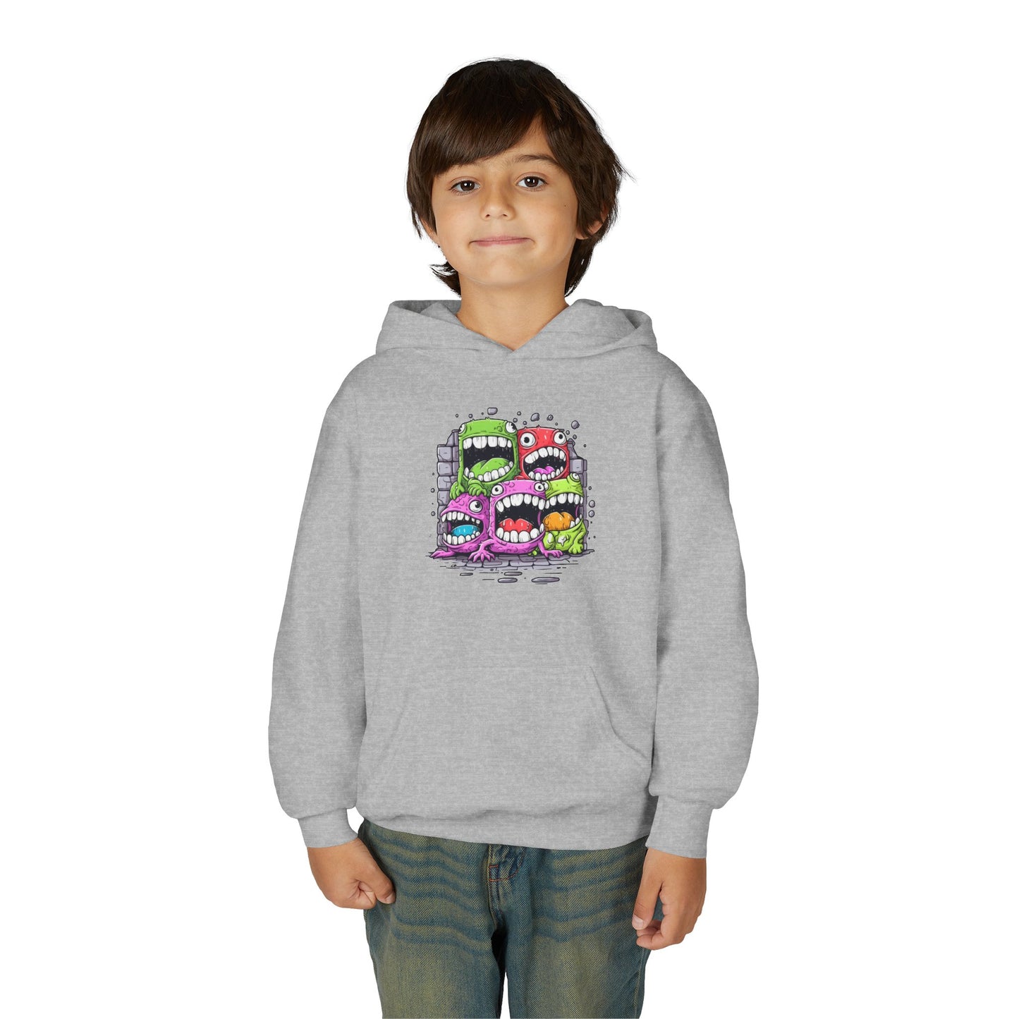 Youth Heavy Blend Hooded Sweatshirt - Cool monster character