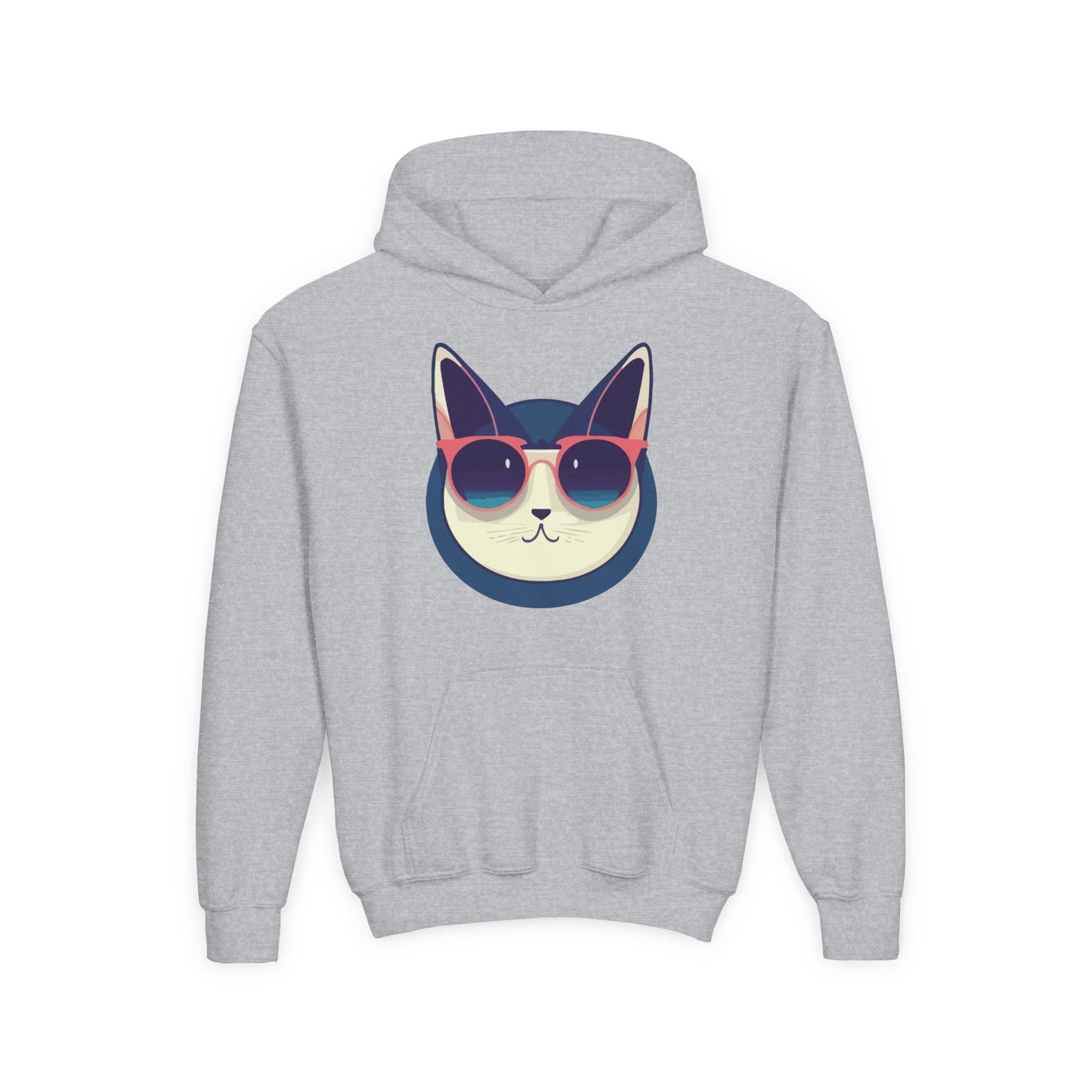 Youth Heavy Blend Hooded Sweatshirt - Cool Cat Sunglasses