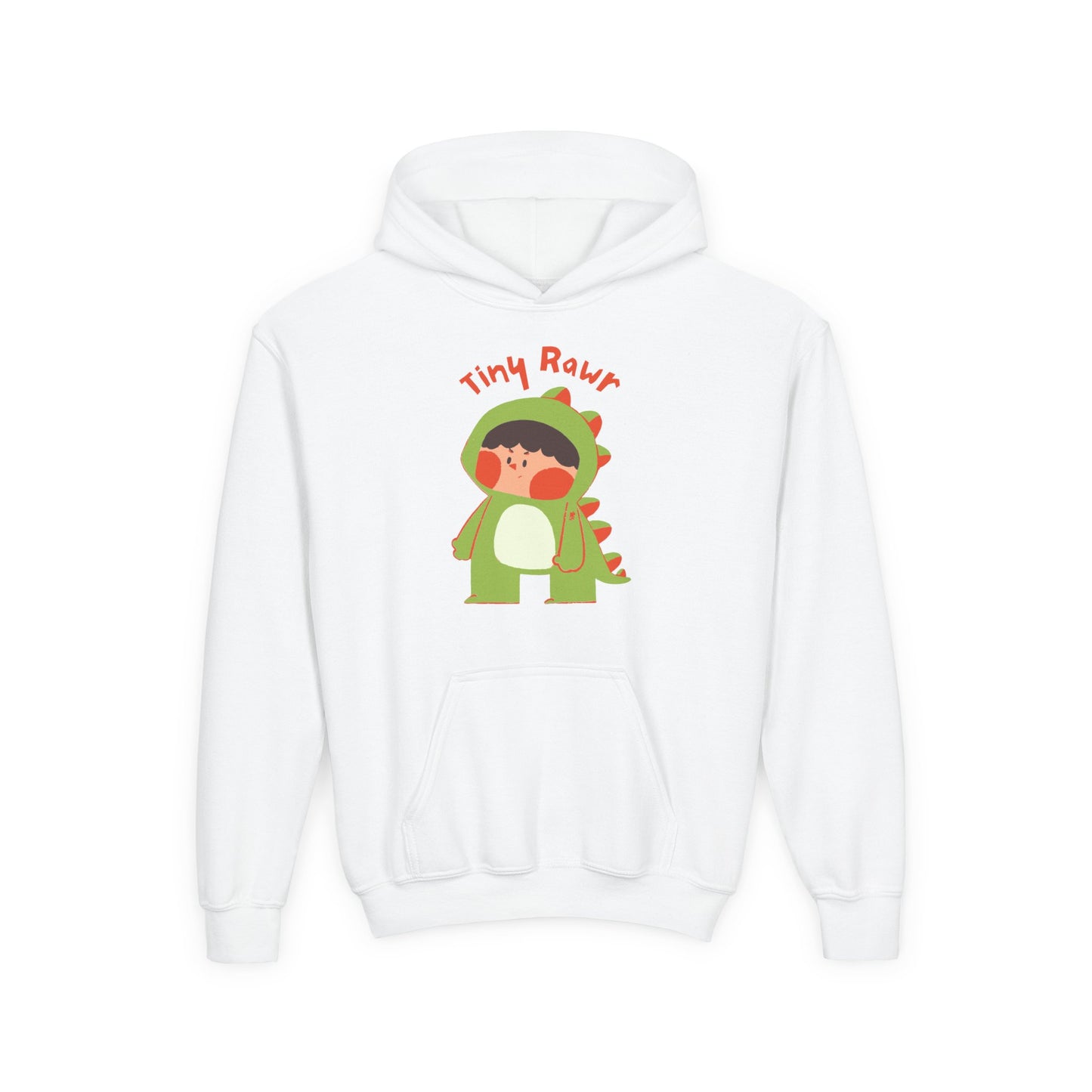 Youth Heavy Blend Hooded Sweatshirt - Tiny Raur, Cute Dino