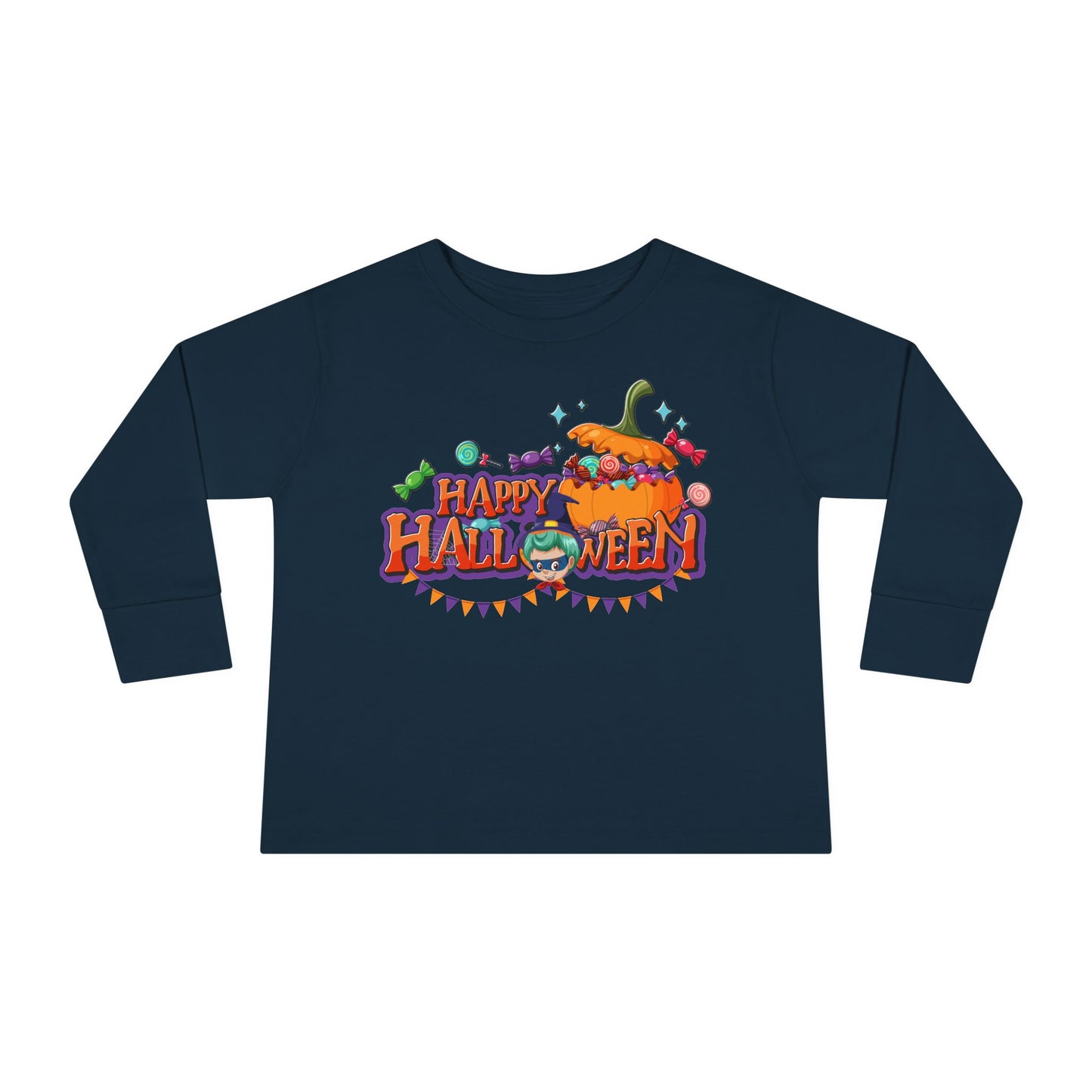Toddler Long Sleeve Tee - Happy halloween banner