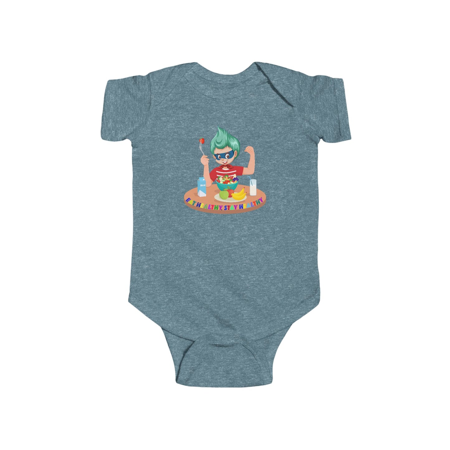 Infant Bodysuit - super kiddo eating healthy food