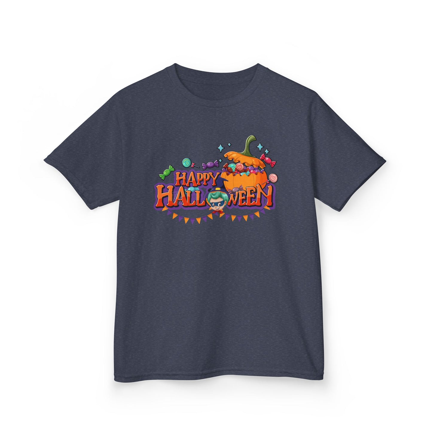 Kids Heavy Cotton™ Tee - Happy halloween banner