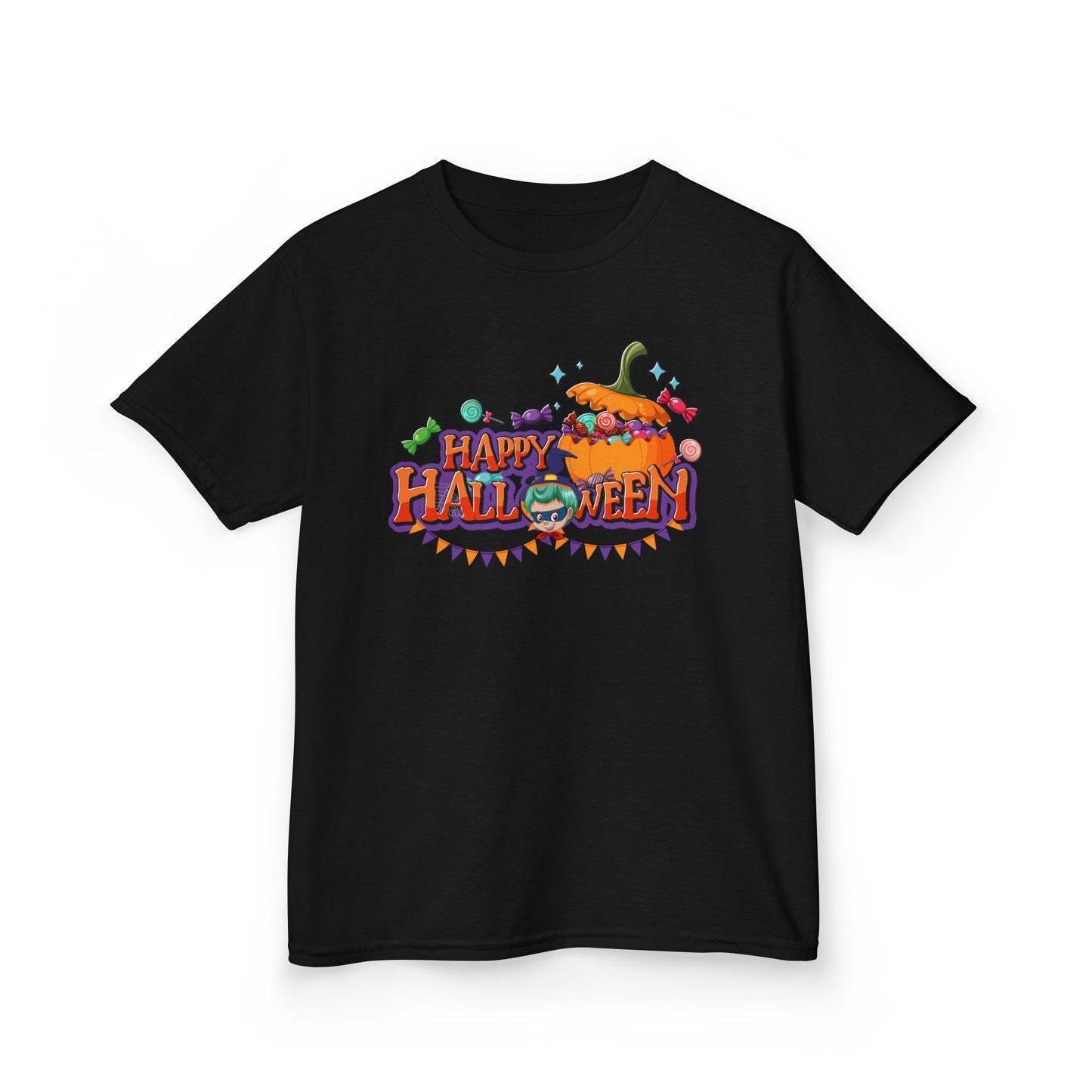Kids Heavy Cotton™ Tee - Happy halloween banner