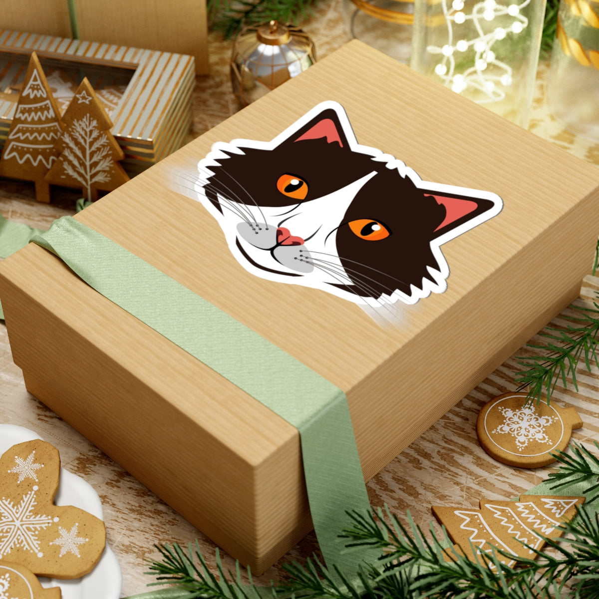 Kiss-Cut Stickers - Cute cow cat