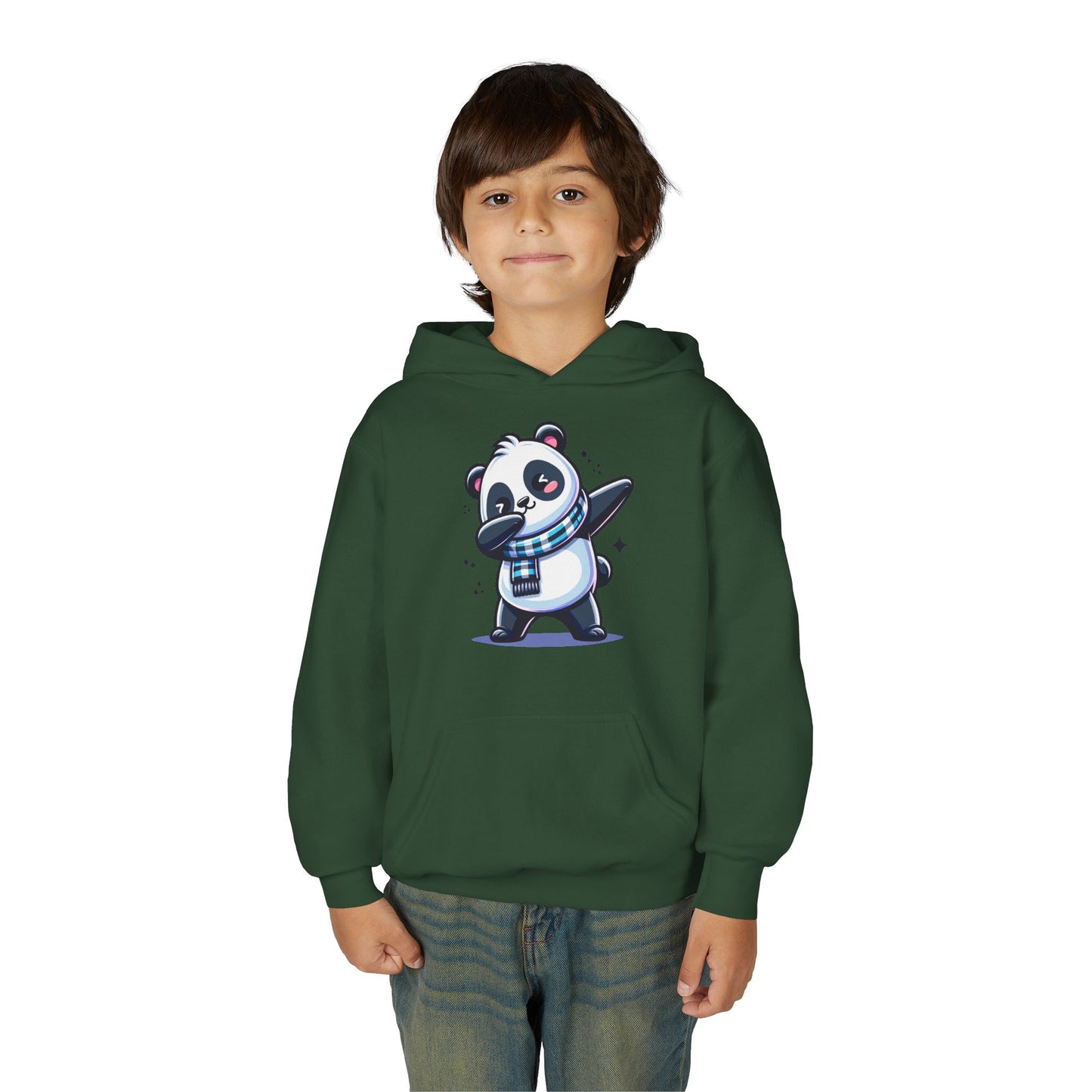 Youth Heavy Blend Hooded Sweatshirt - Panda dabbing dance