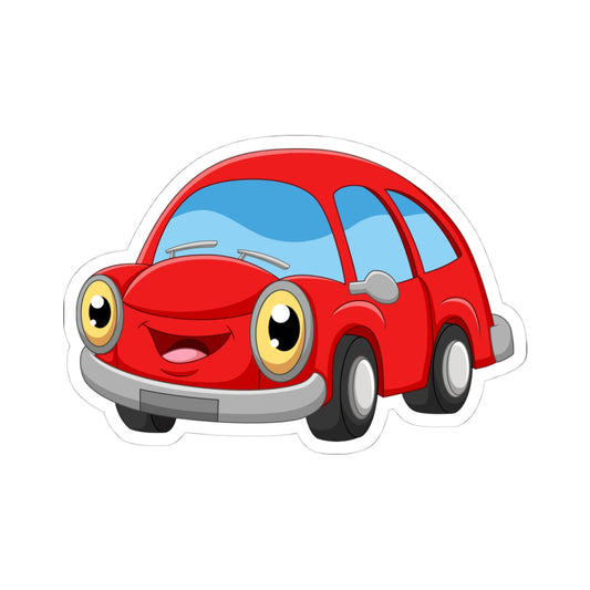 Kiss-Cut Stickers - Happy Little Red Car Printify