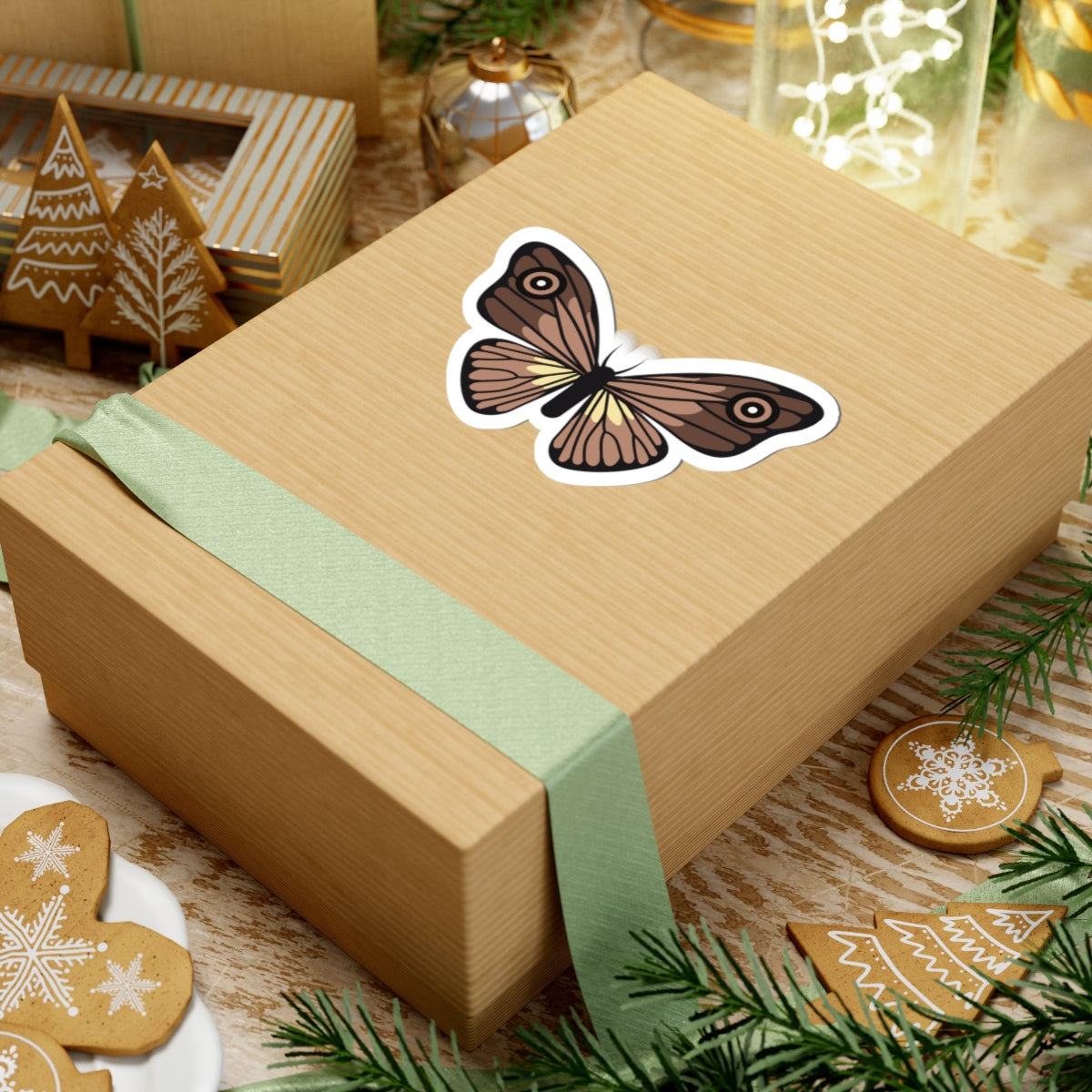 Kiss-Cut Stickers - Brown butterfly