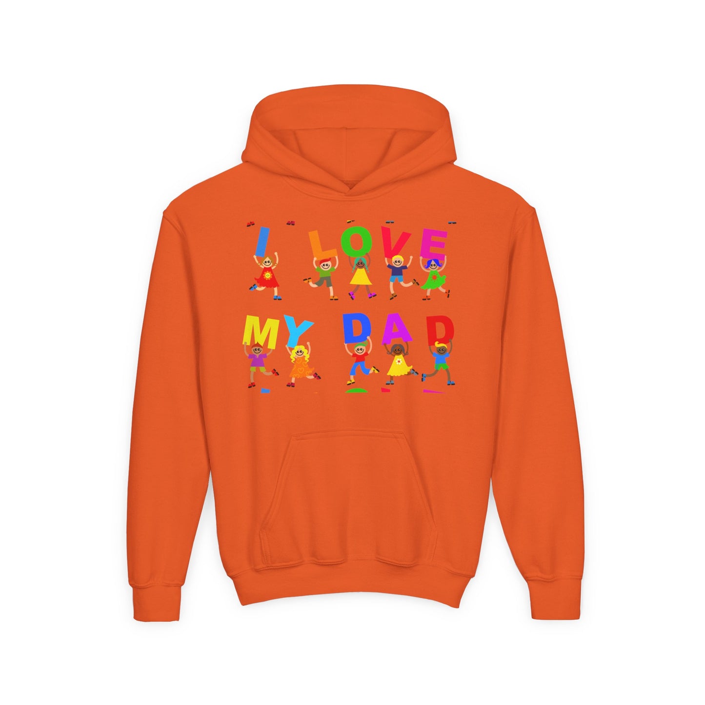 Youth Heavy Blend Hooded Sweatshirt - Kids showing i love my Dad