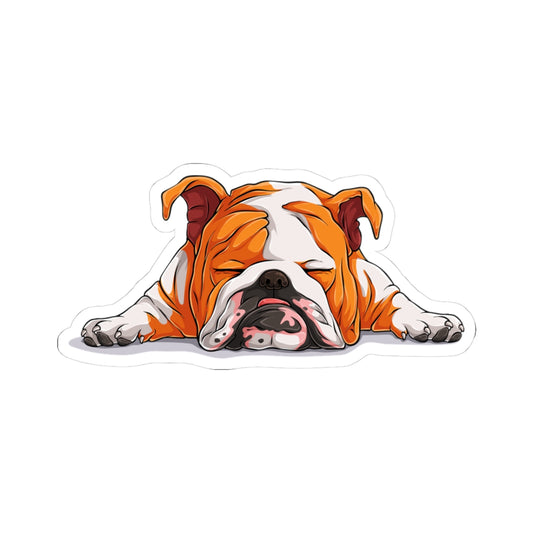 Kiss-Cut Vinyl Decals - Sleeping English bulldog