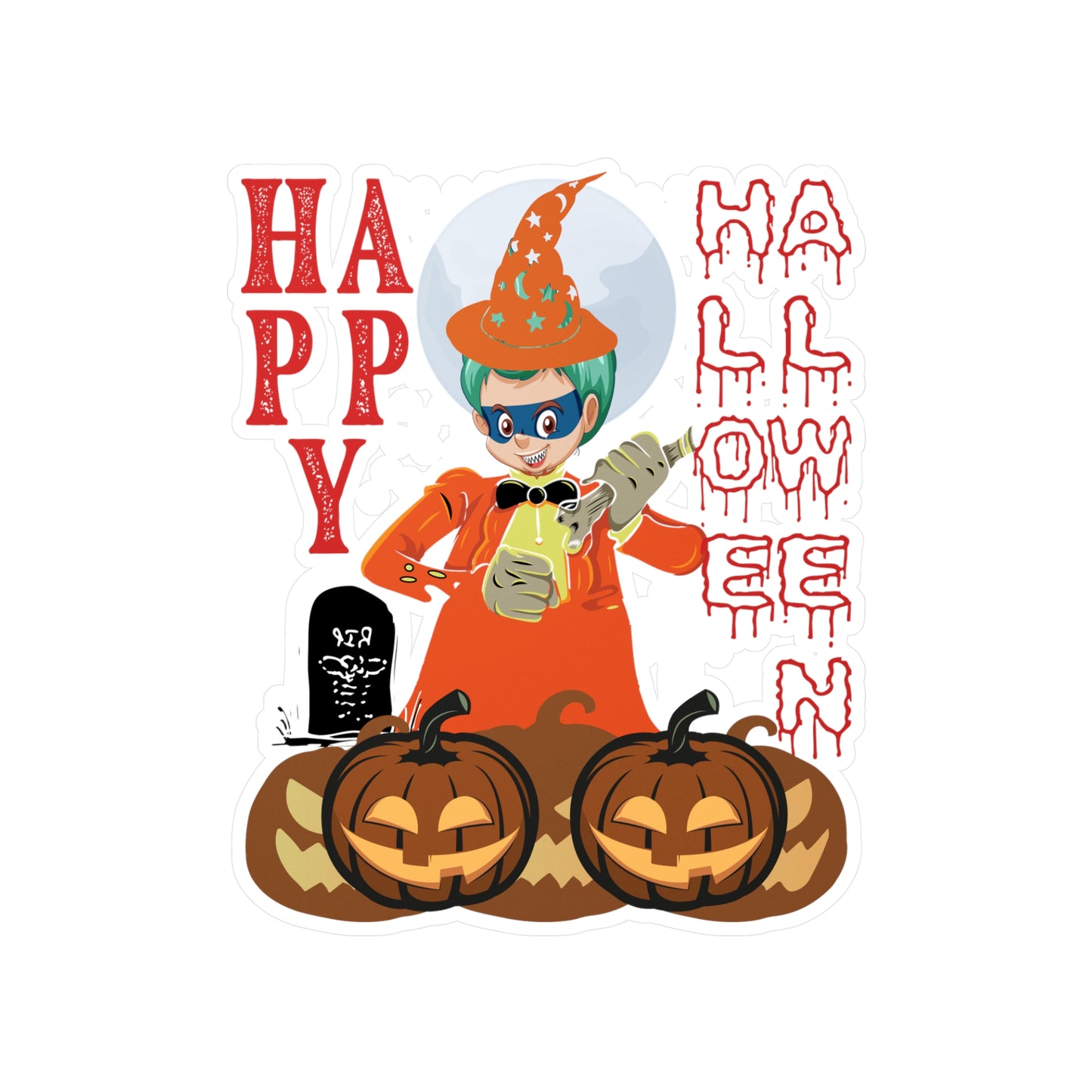 Halloween Kiss-Cut Vinyl Decals – Holloween design by super kiddo