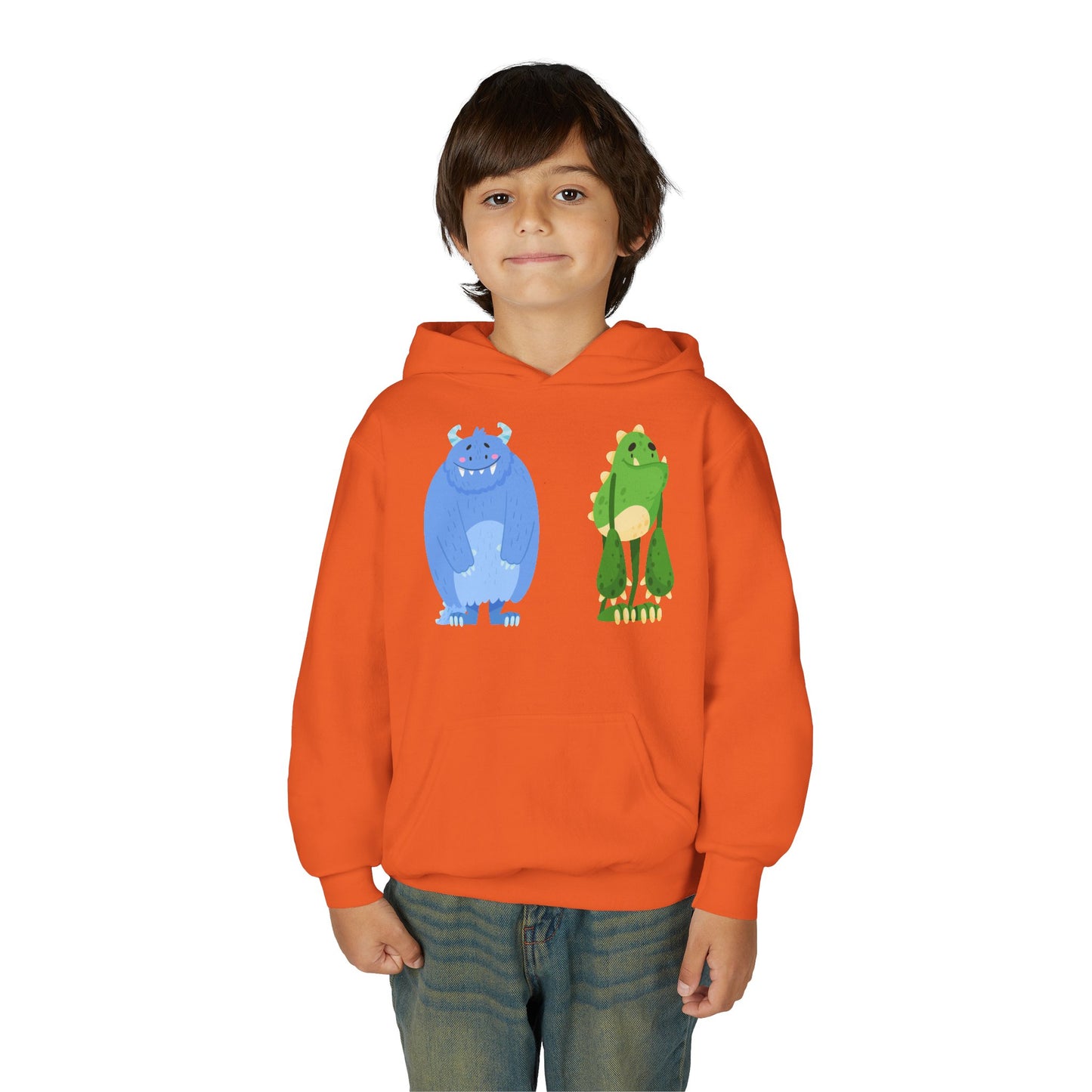 Youth Heavy Blend Hooded Sweatshirt - Cute monster