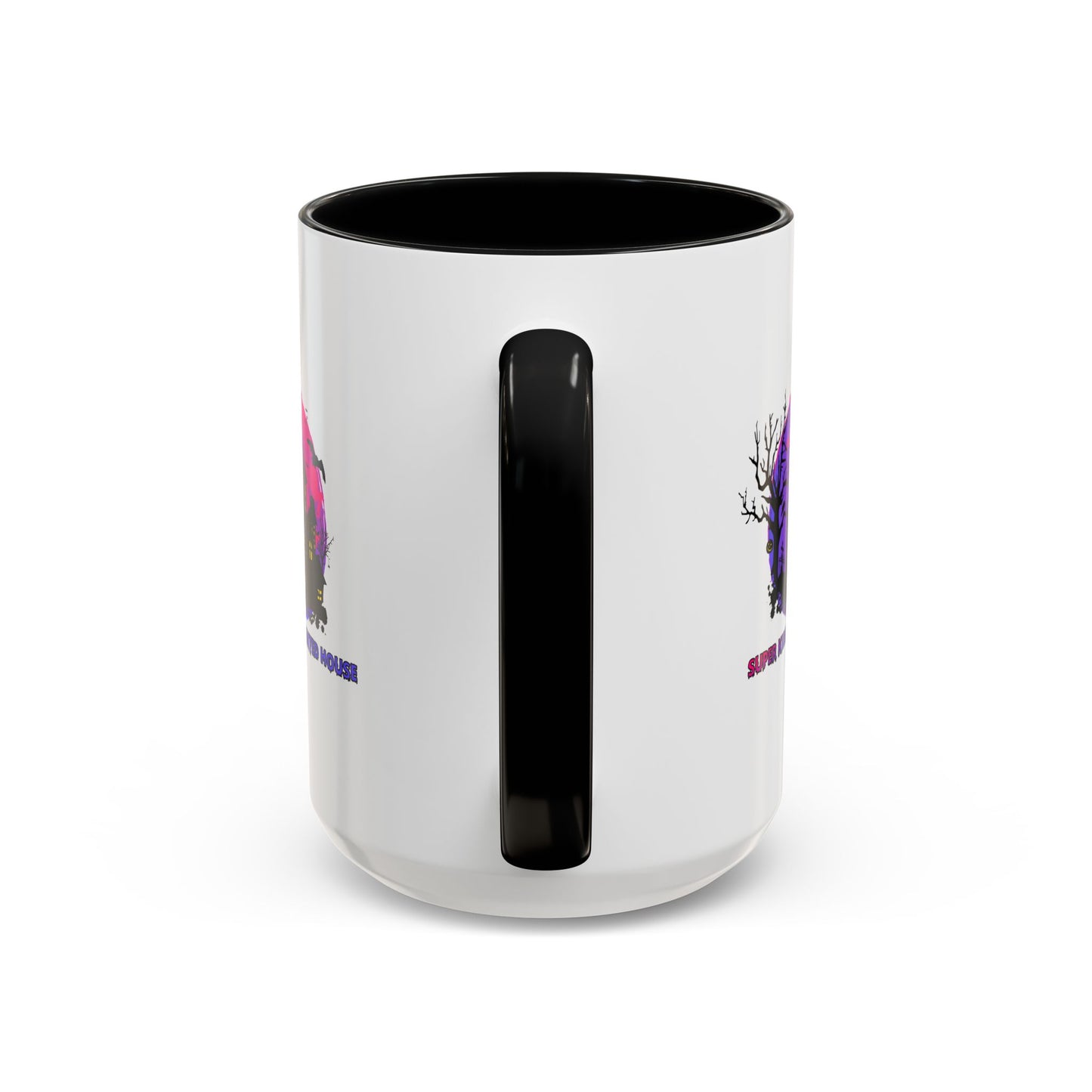 Accent Coffee Mug - Super kiddo flying on hunted house