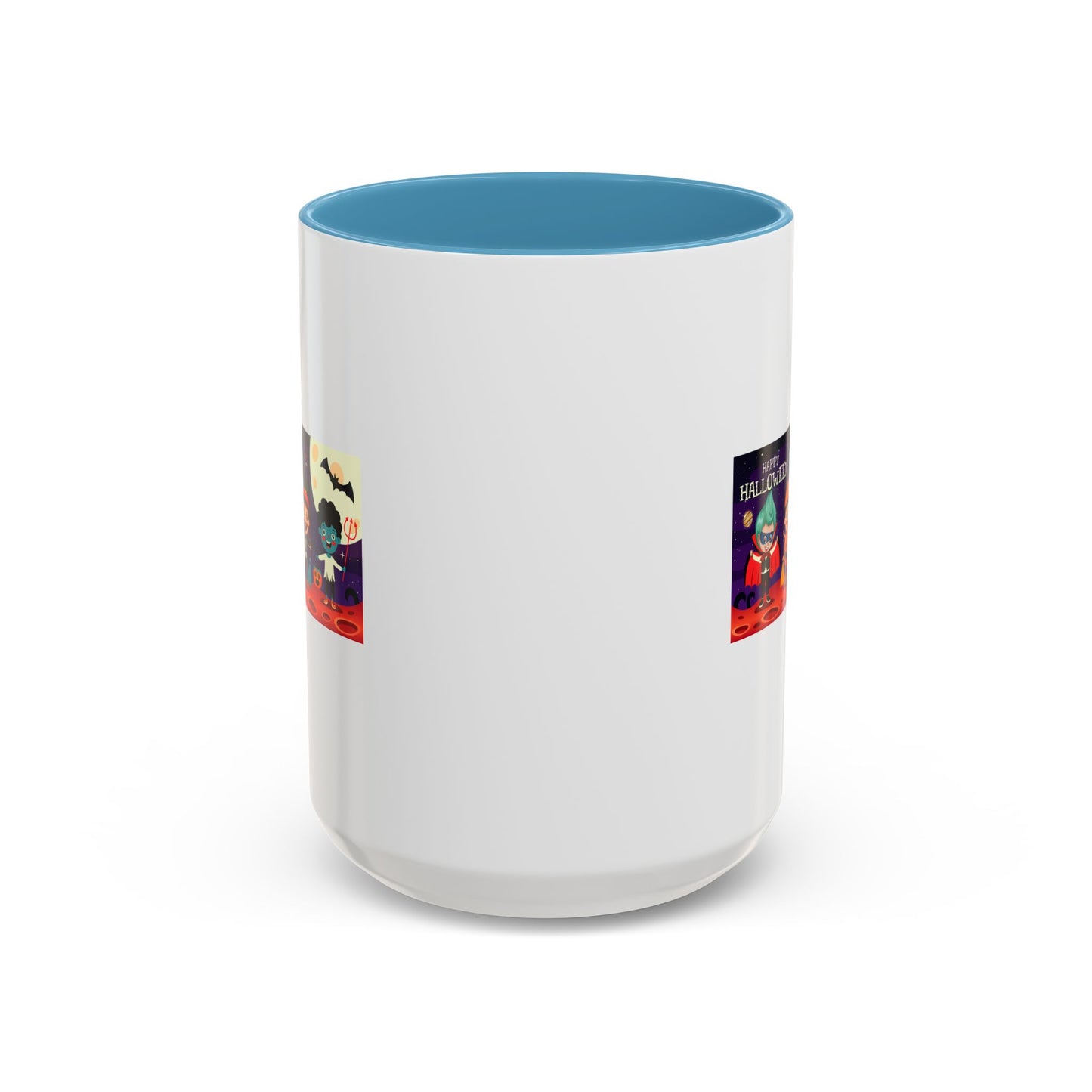 Accent Coffee Mug - Super kiddo with friends on holloween