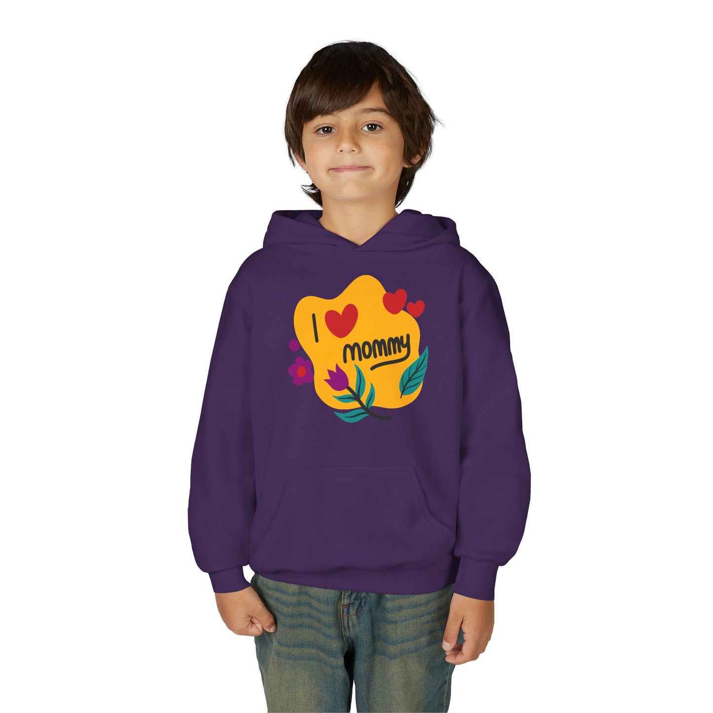 Youth Heavy Blend Hooded Sweatshirt - I love you mommy