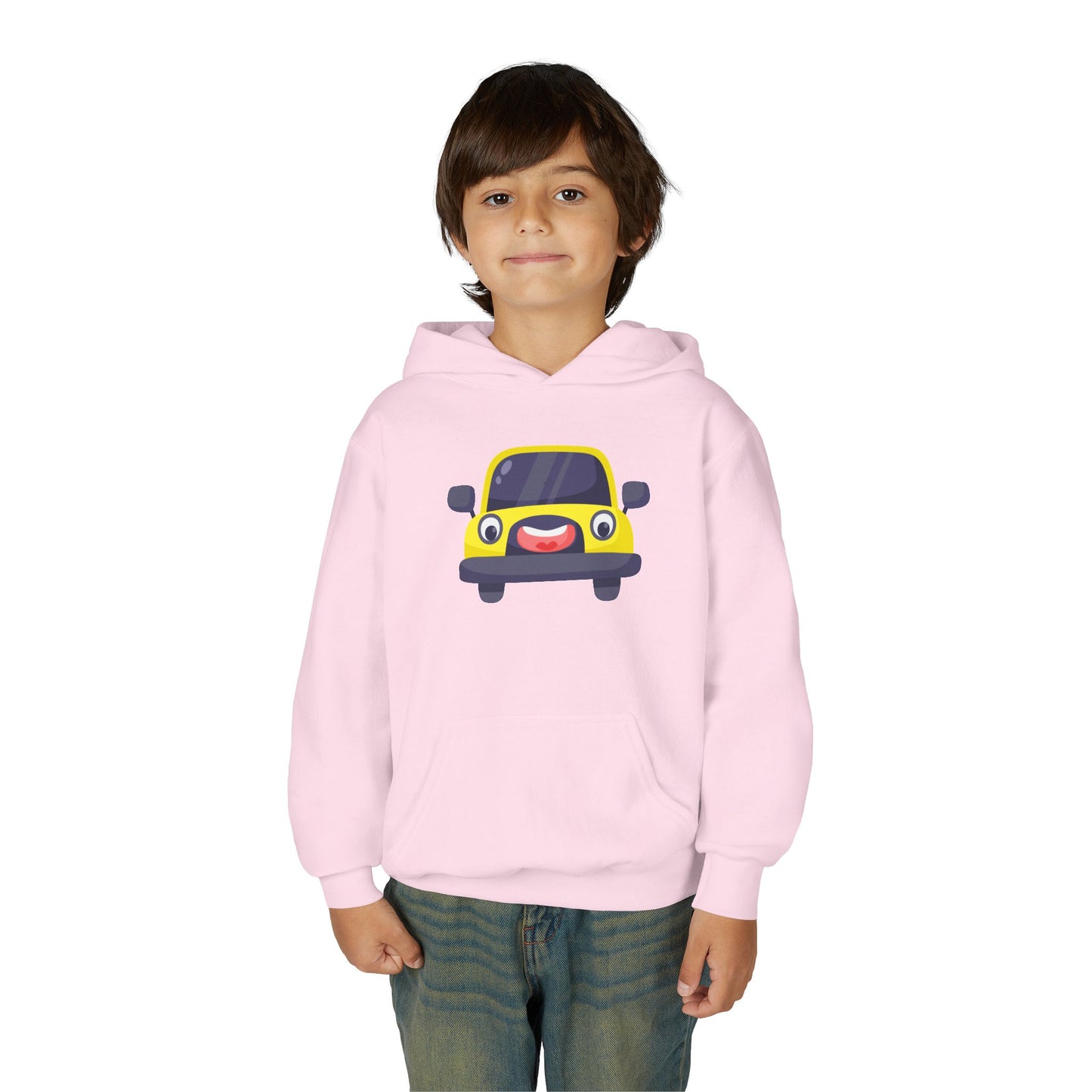 Youth Heavy Blend Hooded Sweatshirt - The yellow car