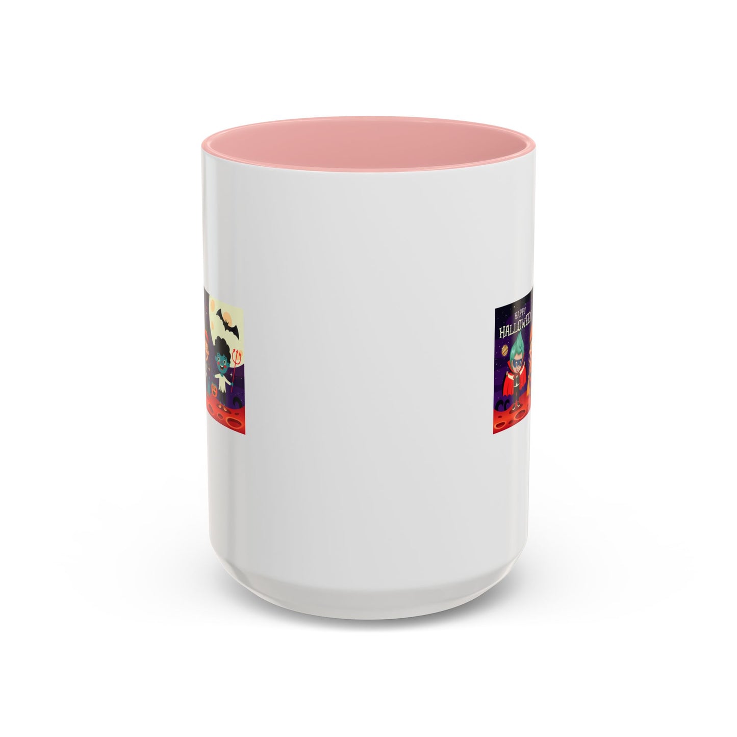 Accent Coffee Mug - Super kiddo with friends on holloween