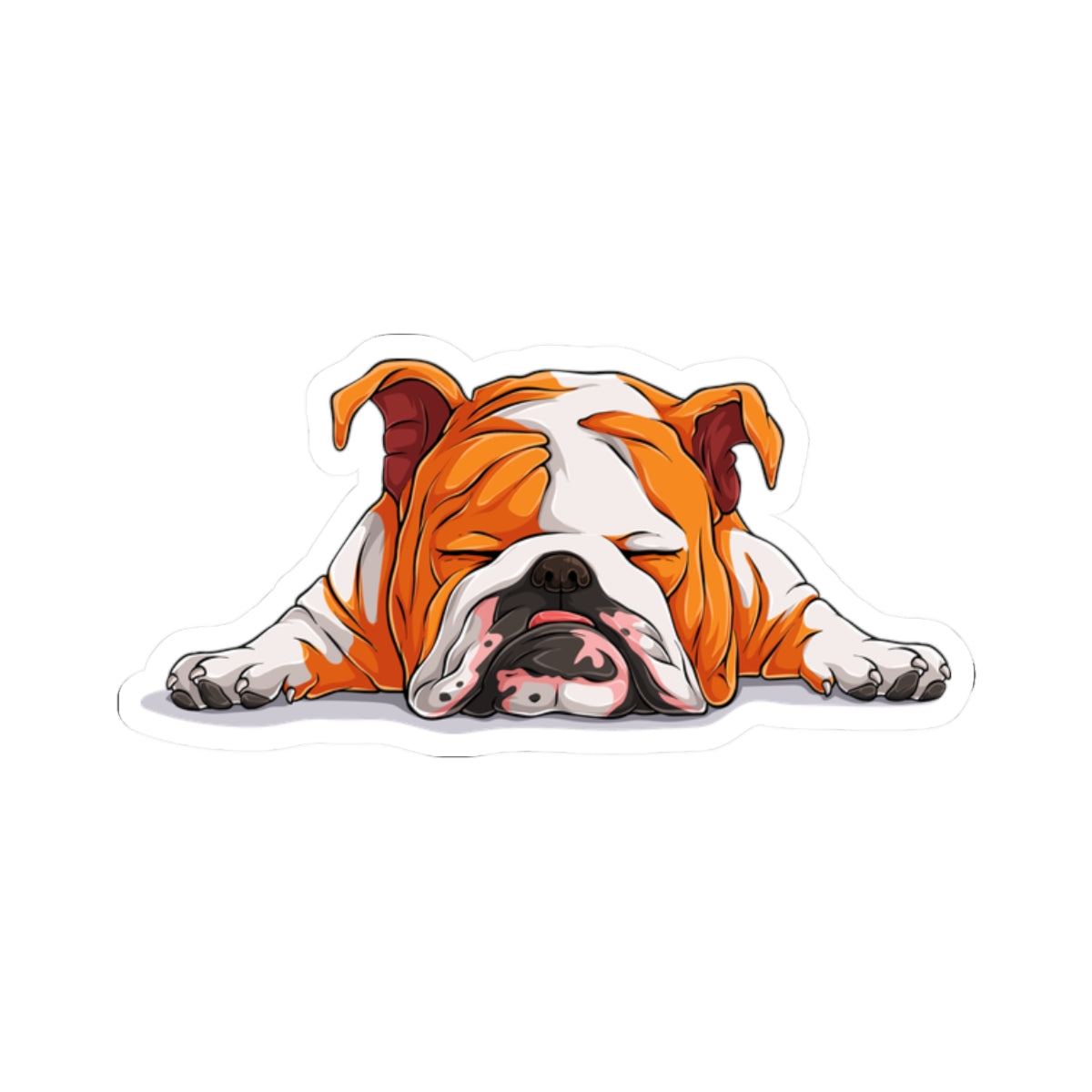 Kiss-Cut Vinyl Decals - Sleeping English bulldog