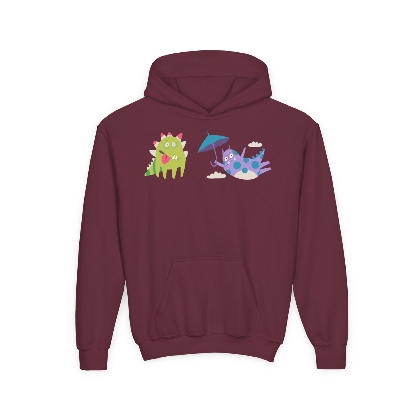 Youth Heavy Blend Hooded Sweatshirt - Monsters playing