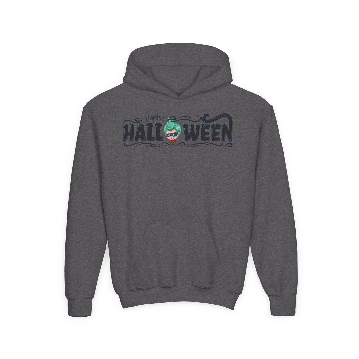 Youth Heavy Blend Hooded Sweatshirt - Happy halloween by super kiddo