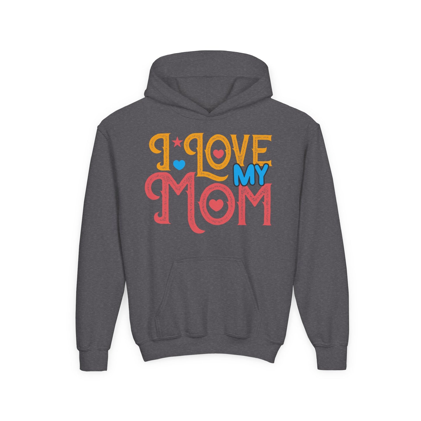 Youth Heavy Blend Hooded Sweatshirt -  I love my Mommy