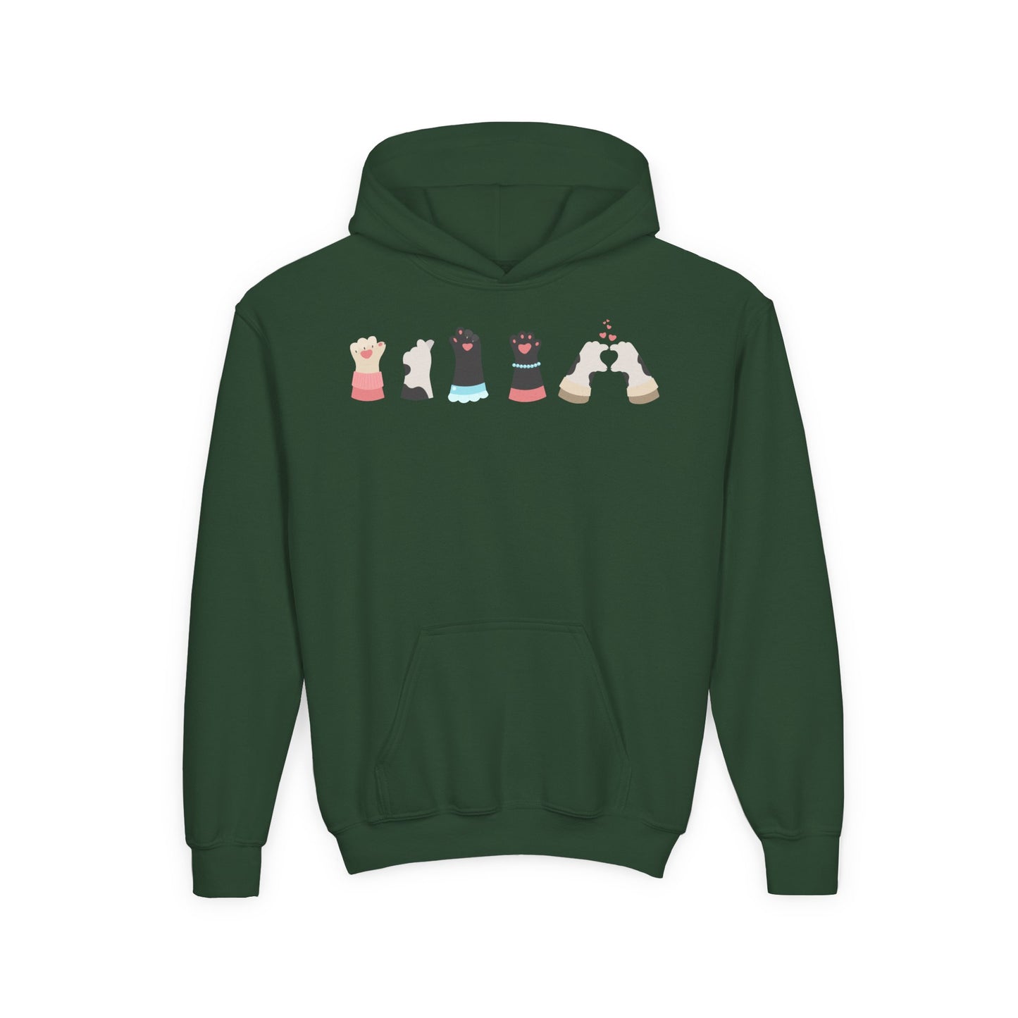 Youth Heavy Blend Hooded Sweatshirt - Paw