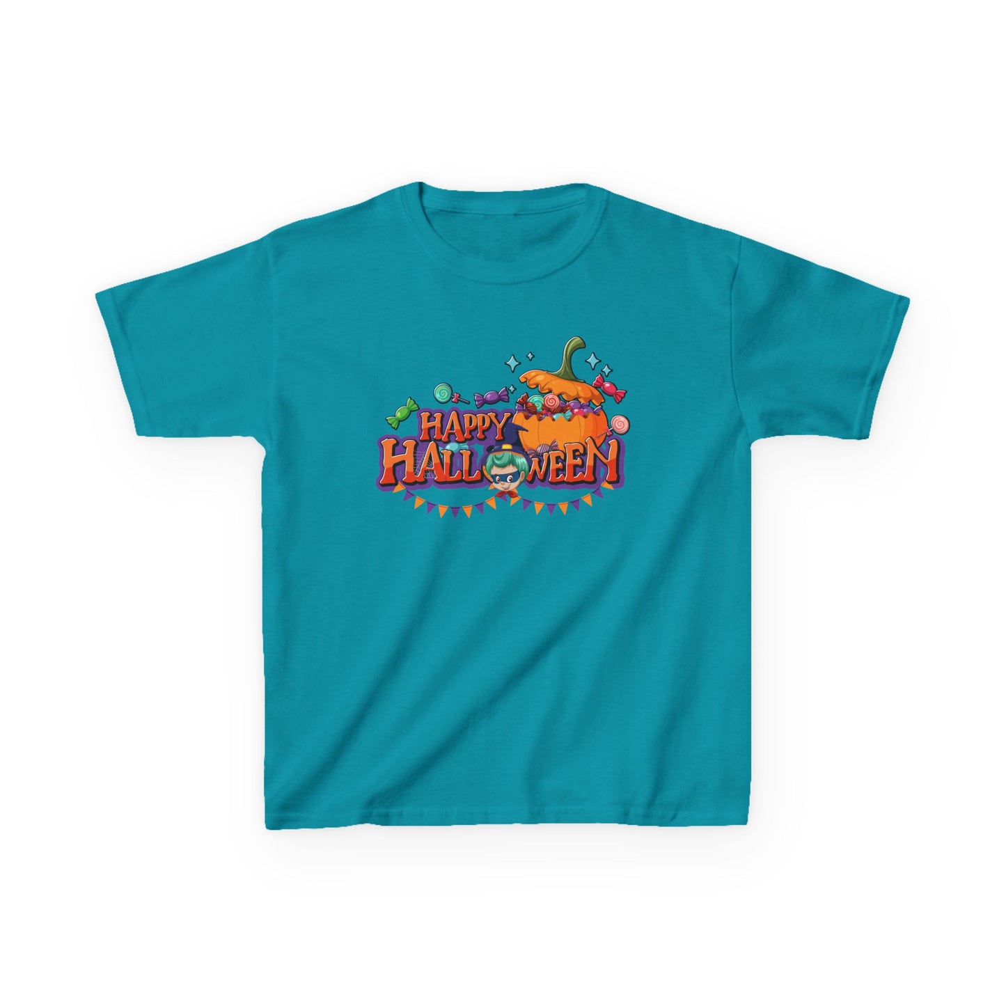 Kids Heavy Cotton™ Tee - Happy halloween banner
