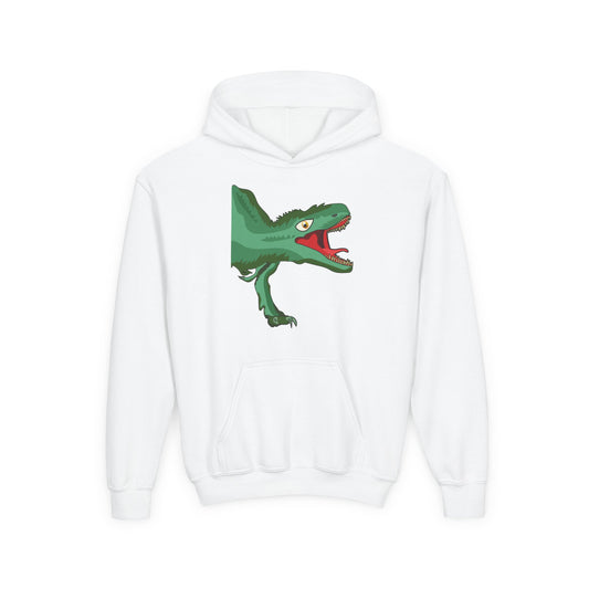 Youth Heavy Blend Hooded Sweatshirt -  Tyrannosaurus hunting