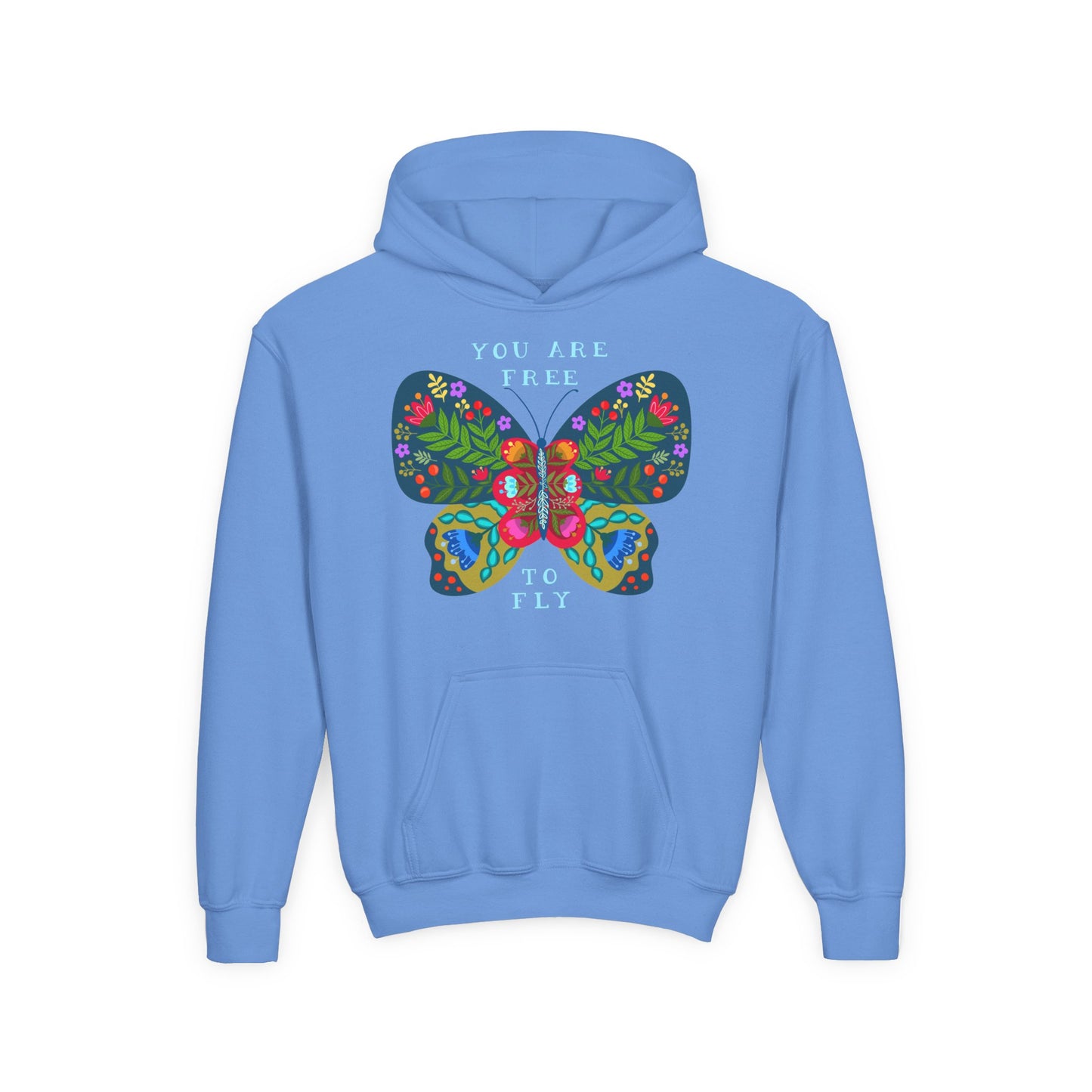 Youth Heavy Blend Hooded Sweatshirt - You are free to fly