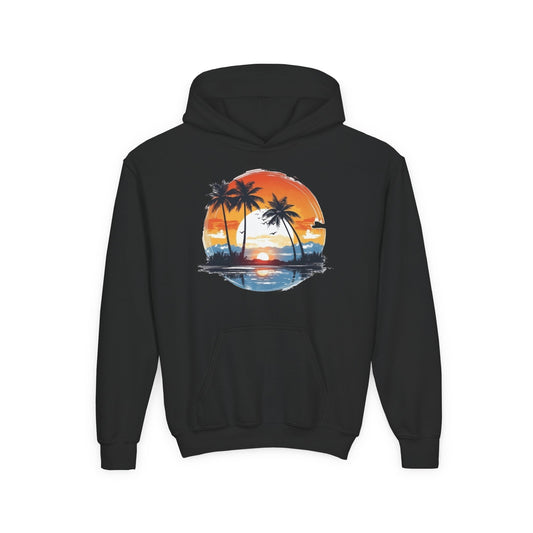 Kids Tropical Sunset Hoodie Printify