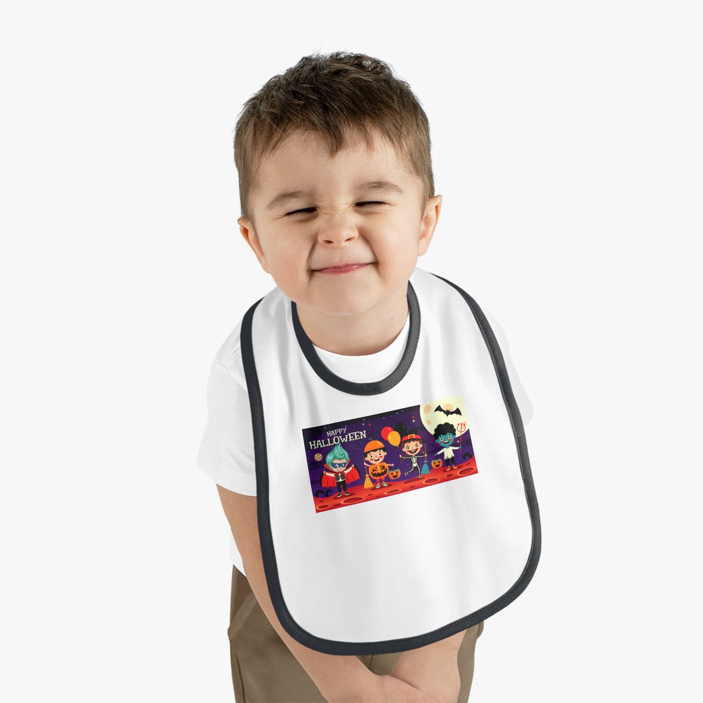 Baby Bib - Super kiddo with friends on holloween