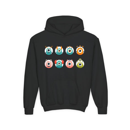 Youth Heavy Blend Hooded Sweatshirt - One eye monsters Printify