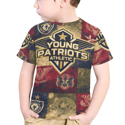 Little Kids' All Over Print Crew Neck T-Shirt - Proud to Serve - Young Patriot - Generic