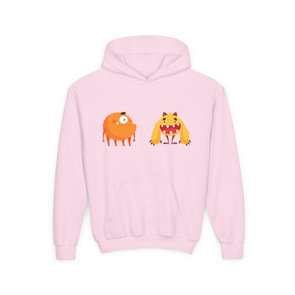 Youth Heavy Blend Hooded Sweatshirt - Toothy monsters.png Printify
