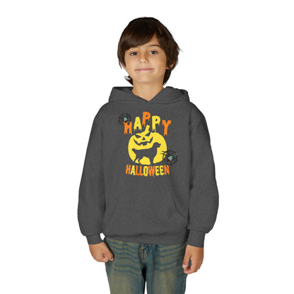 Youth Heavy Blend Hooded Sweatshirt - Happy holloween Printify