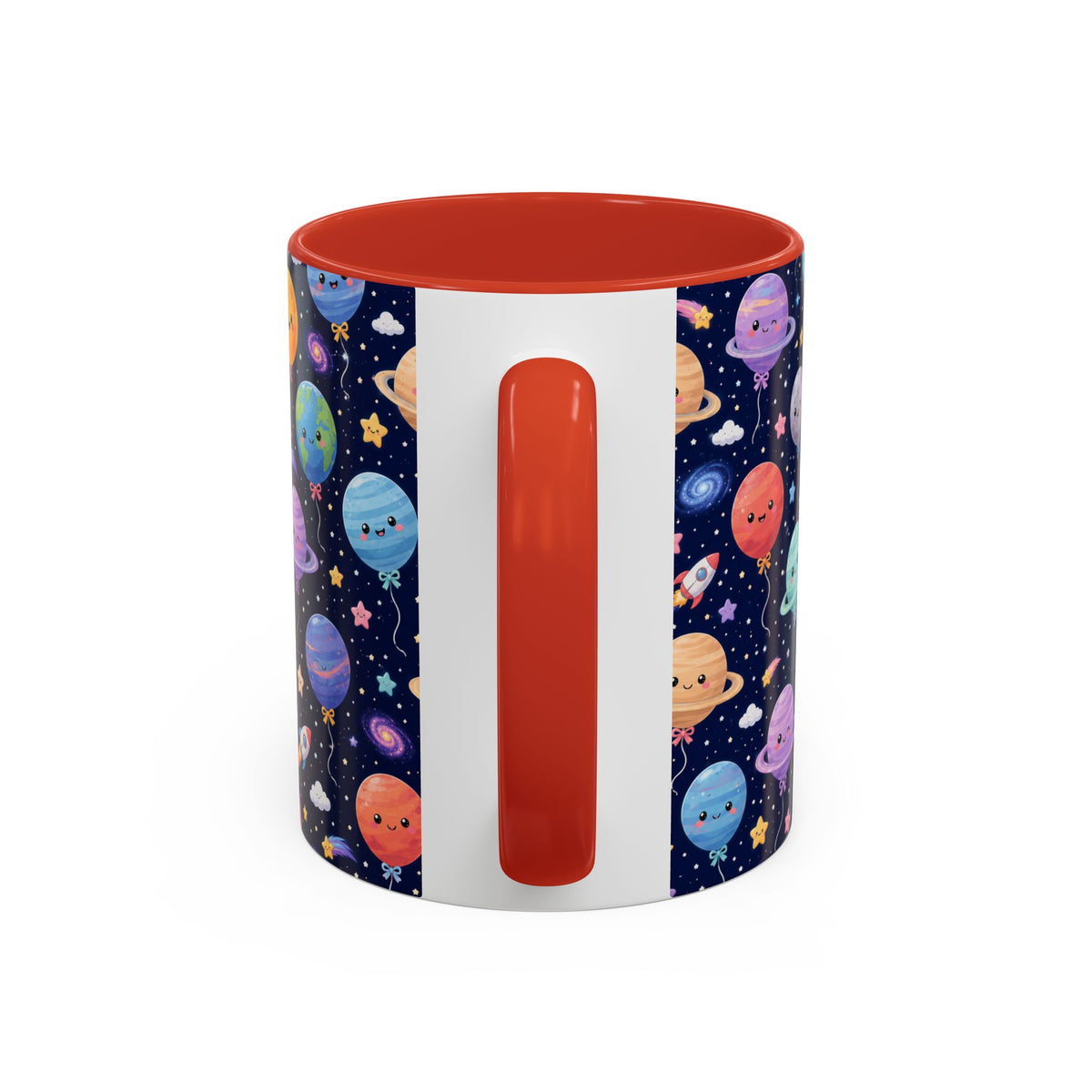 Accent Coffee Mug (11/15 oz) - Kawaii Space Balloon Planet