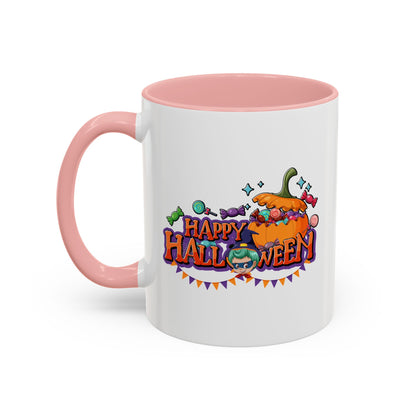Accent Coffee Mug - Happy halloween banner Printify