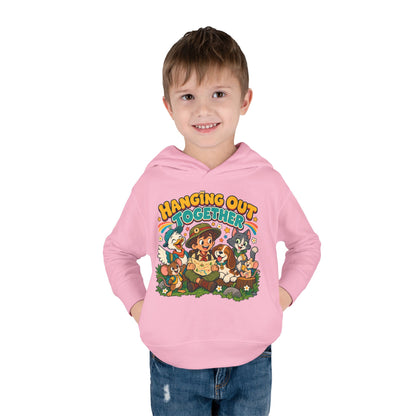 Toddler Hoodie — Retro Friends Hanging Out Together