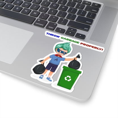 Kiss-Cut Stickers - Super kiddo taking trash out - [[{"value":"Wonderwear Kid"}]]
